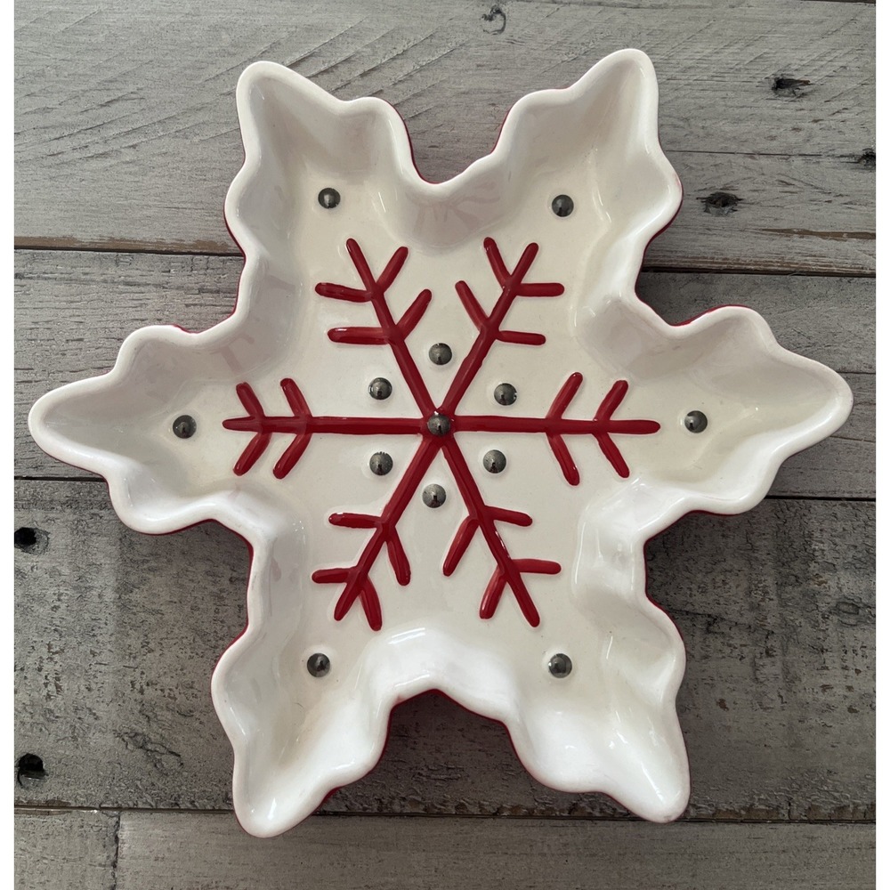 Hallmark Snowflake Christmas Candy &‎ Nuts Serving Dish or Holiday Trinket Dish